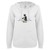 Thumbnail image for  ENZA Womens White V Notch Raw Edge Fleece Hoodie
