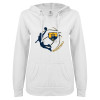 Thumbnail image for  ENZA Womens White V Notch Raw Edge Fleece Hoodie