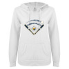 Thumbnail image for  ENZA Womens White V Notch Raw Edge Fleece Hoodie
