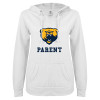 Thumbnail image for  ENZA Womens White V Notch Raw Edge Fleece Hoodie