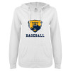 Thumbnail image for  ENZA Womens White V Notch Raw Edge Fleece Hoodie