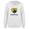 Thumbnail image for  ENZA Womens White V Notch Raw Edge Fleece Hoodie