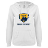 Thumbnail image for  ENZA Womens White V Notch Raw Edge Fleece Hoodie