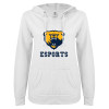 Thumbnail image for  ENZA Womens White V Notch Raw Edge Fleece Hoodie