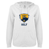 Thumbnail image for  ENZA Womens White V Notch Raw Edge Fleece Hoodie
