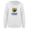 Thumbnail image for  ENZA Womens White V Notch Raw Edge Fleece Hoodie