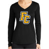Thumbnail image for  Womens Black Performance Long Sleeve V Neck Shirt