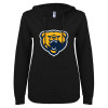 Thumbnail image for  ENZA Womens Black V Notch Raw Edge Fleece Hoodie