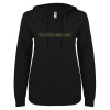 Thumbnail image for  ENZA Womens Black V Notch Raw Edge Fleece Hoodie
