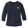 Thumbnail image for  Mercer + Mettle Womens Navy 3/4 Sleeve Crepe Blouse