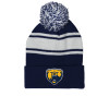 Thumbnail image for  Navy/White Two Tone Knit Pom Beanie w/Cuff