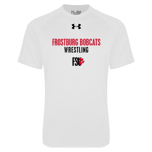  Under Armour White Tech Tee - Frostburg Bobcats Wrestling UA