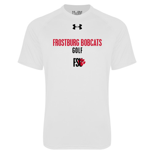  Under Armour White Tech Tee - Frostburg Bobcats Golf UA