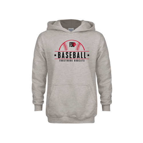  Youth Grey Fleece Hood - Frostburg Baseball Half Ball