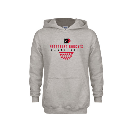  Youth Grey Fleece Hood - Frostburg Basketball Sharp Net