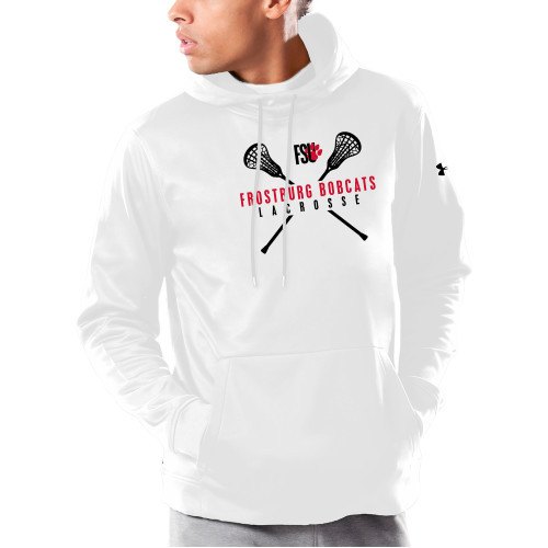  Under Armour White Armour Fleece Hoodie - Frostburg Lacrosse Crossed Sticks