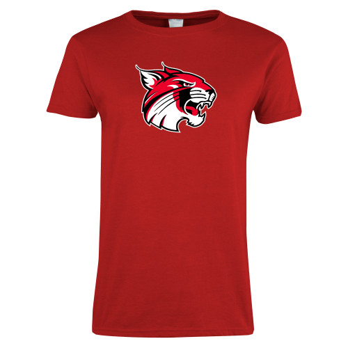  Womens Red Short Sleeve Tee - FSU Bobcat Head