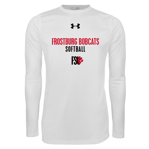  Under Armour White Long Sleeve Tech Tee - Frostburg Bobcats Softball UA