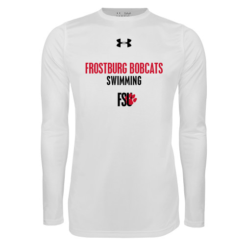  Under Armour White Long Sleeve Tech Tee - Frostburg Bobcats Swimming UA