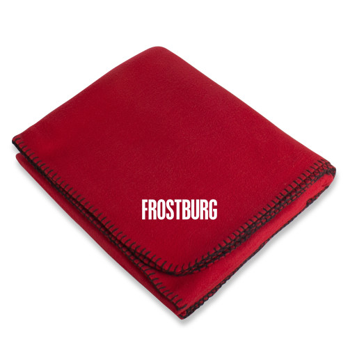  Red Arctic Fleece Blanket - Frostburg Wordmark
