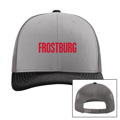  Richardson Grey/Charcoal/Black Trucker Hat - Frostburg Wordmark