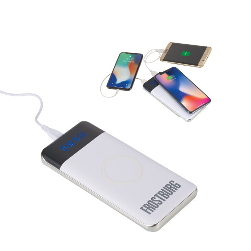  Constant 10000 mAh Wireless Power Bank w/ Display - Frostburg Wordmark Engraved