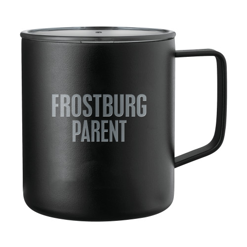  Rover Camp Vacuum Insulated Black Mug 14oz - Frostburg Parent Engraved