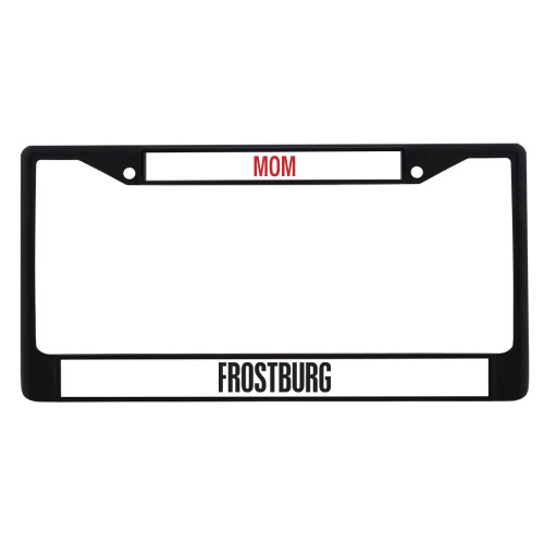  Mom Metal License Plate Frame in Black - Frostburg Wordmark