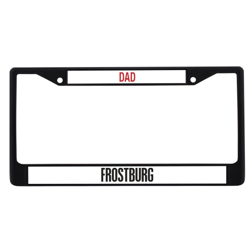  Dad Metal License Plate Frame in Black - Frostburg Wordmark