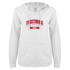 Thumbnail image for  ENZA Womens White V Notch Raw Edge Fleece Hoodie