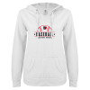 Thumbnail image for  ENZA Womens White V Notch Raw Edge Fleece Hoodie