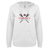 Thumbnail image for  ENZA Womens White V Notch Raw Edge Fleece Hoodie
