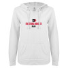 Thumbnail image for  ENZA Womens White V Notch Raw Edge Fleece Hoodie