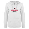 Thumbnail image for  ENZA Womens White V Notch Raw Edge Fleece Hoodie
