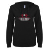Thumbnail image for  ENZA Womens Black V Notch Raw Edge Fleece Hoodie