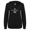 Thumbnail image for  ENZA Womens Black V Notch Raw Edge Fleece Hoodie
