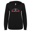 Thumbnail image for  ENZA Womens Black V Notch Raw Edge Fleece Hoodie