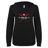 Thumbnail image for  ENZA Womens Black V Notch Raw Edge Fleece Hoodie