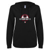 Thumbnail image for  ENZA Womens Black V Notch Raw Edge Fleece Hoodie