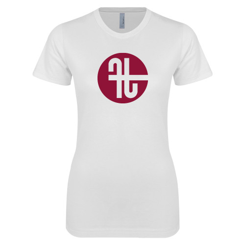  Next Level Womens White Boyfriend Tee - Identity Mark