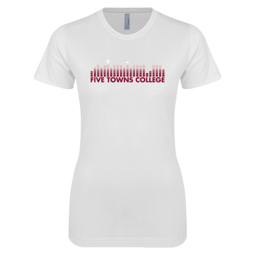  Next Level Womens White Boyfriend Tee - Five Towns College Bars