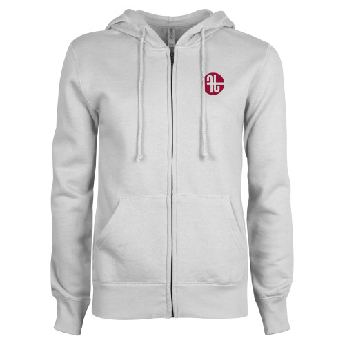  ENZA Womens White Fleece Full Zip Hoodie - Identity Mark
