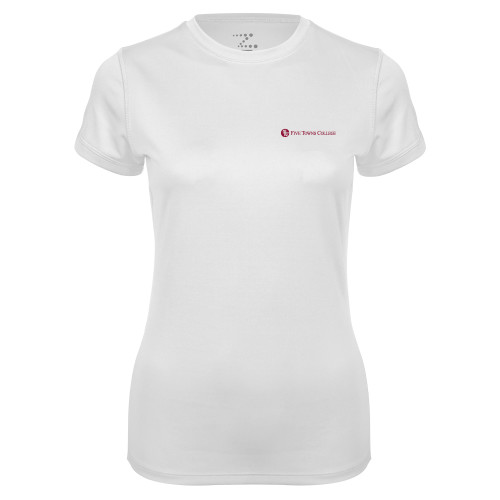  Womens White Performance Tee - Primary Mark