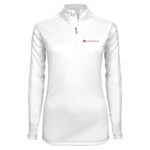 Syntrel Womens White Interlock 1/4 Zip - Primary Mark