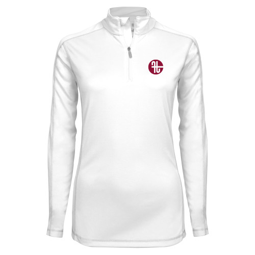  Syntrel Womens White Interlock 1/4 Zip - Identity Mark