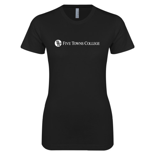  Next Level Womens Black Boyfriend Tee - Primary Mark