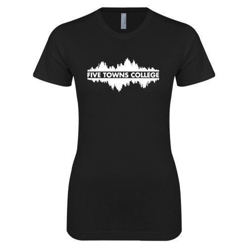  Next Level Womens Black Boyfriend Tee - Five Towns College Waves