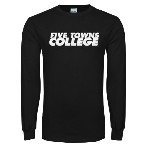  Black Long Sleeve T Shirt - Five Towns College Mesh