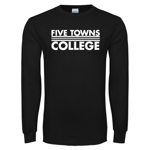  Black Long Sleeve T Shirt - Five Towns College Stacked