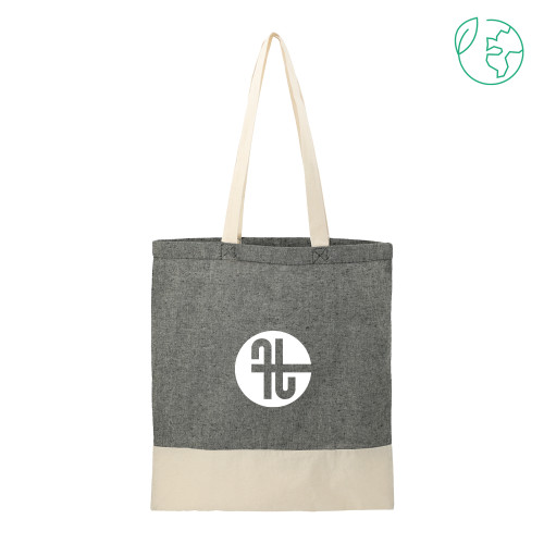  Split Recycled Black Cotton Twill Convention Tote - Identity Mark